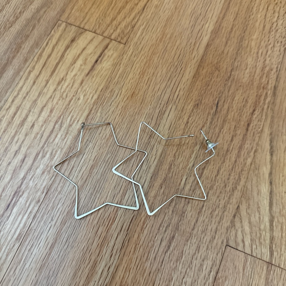 Gold Star Hoop Earrings